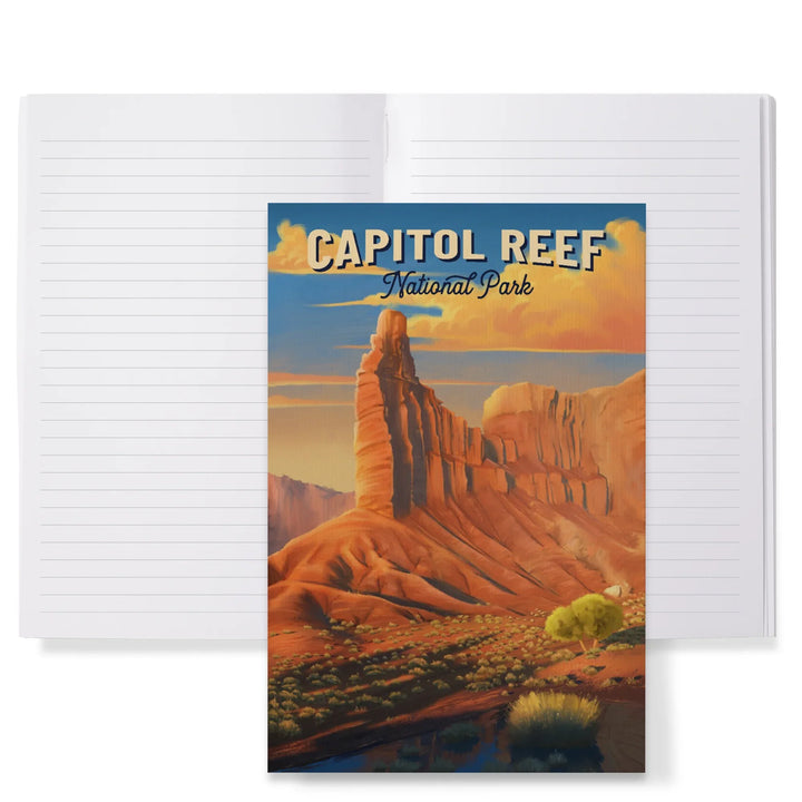 Lined 6x9 Journal, Capitol Reef National Park, Utah, Oil Painting, Lay Flat, 193 Pages, FSC paper