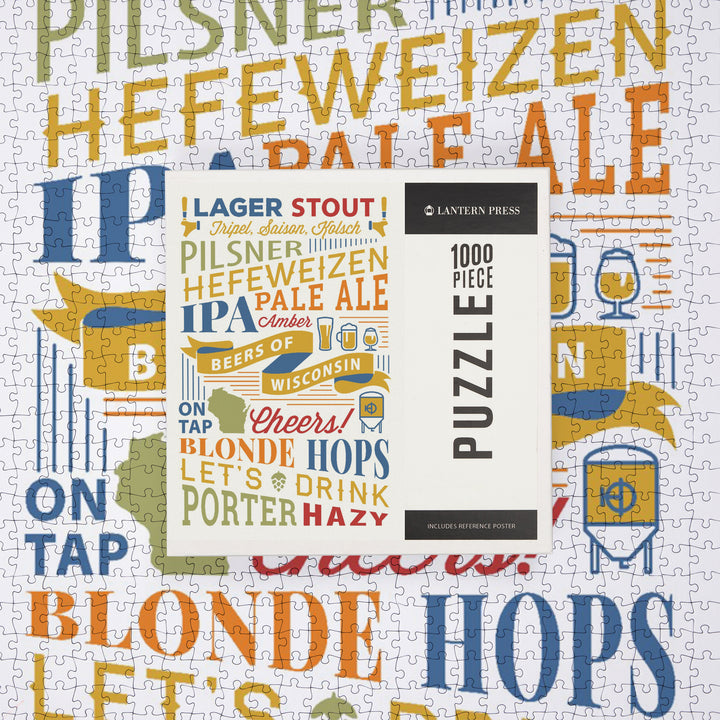 Beers of Wisconsin, Typography, Jigsaw Puzzle