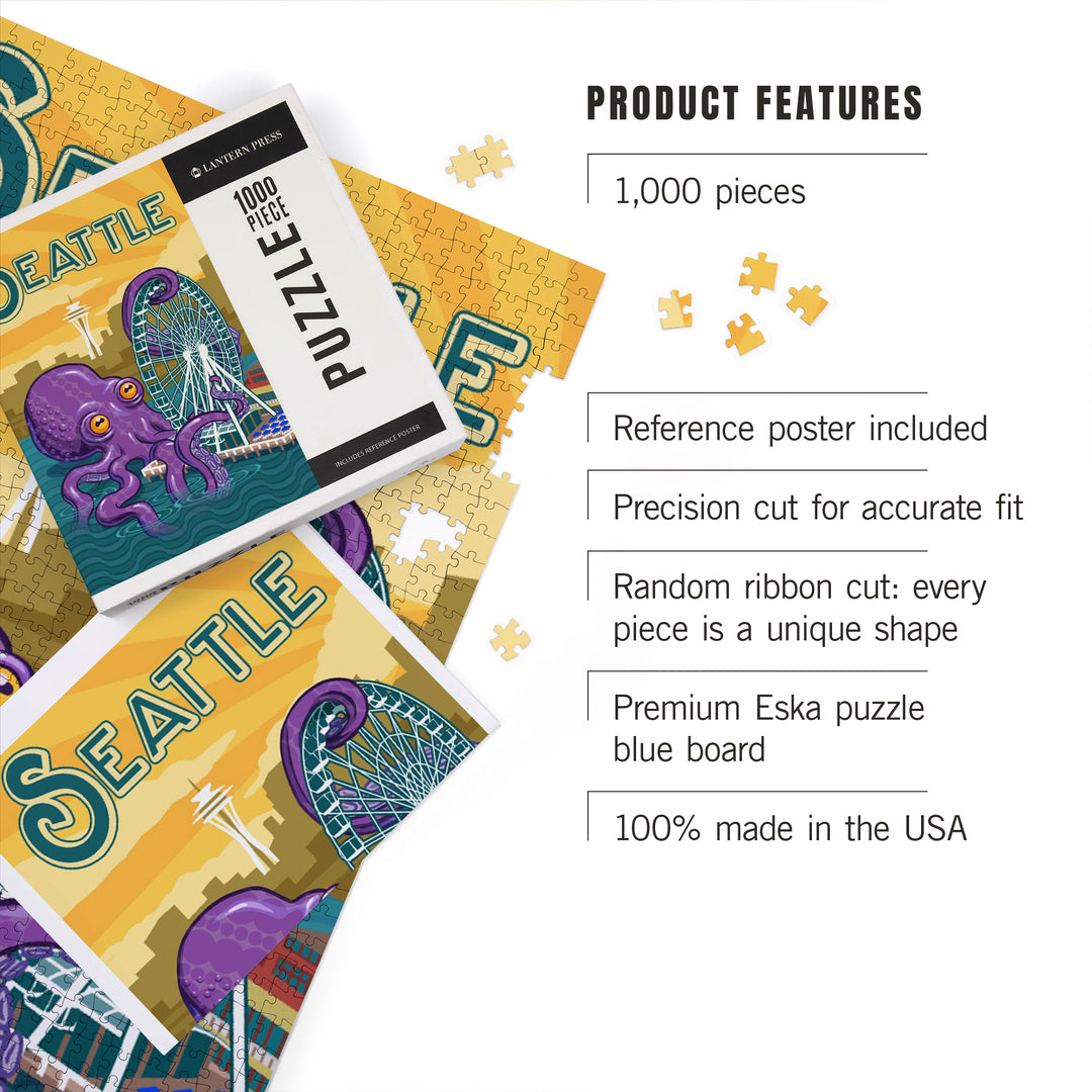 Seattle, Washington, Giant Octopus, 1000 Piece Jigsaw Puzzle