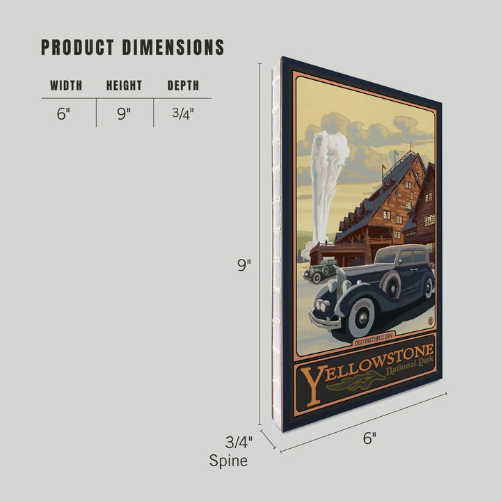 Lined 6x9 Journal, Yellowstone National Park, Wyoming, Old Faithful Inn, Lay Flat, 193 Pages, FSC paper