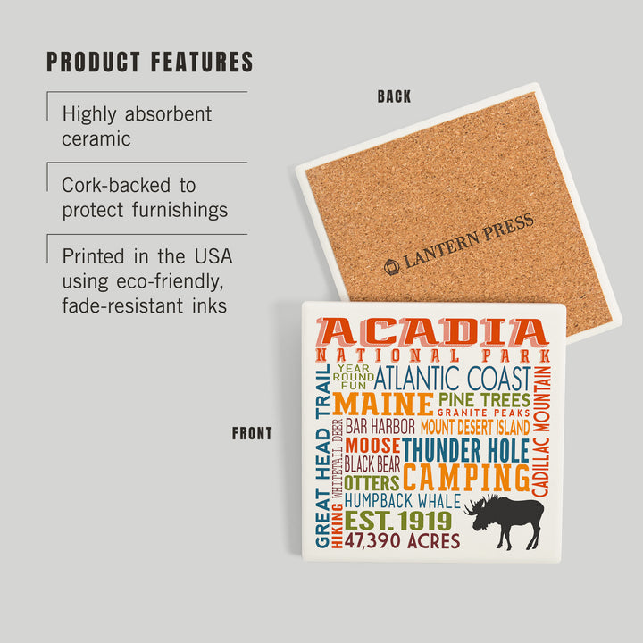 Acadia National Park, Maine, Typography, Coasters