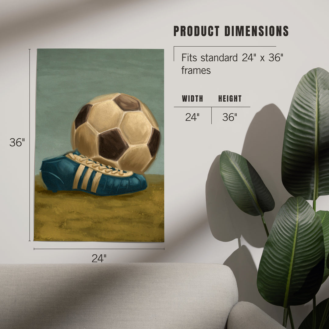 Soccer Ball and Cleat, Oil Painting, Art & Giclee Prints