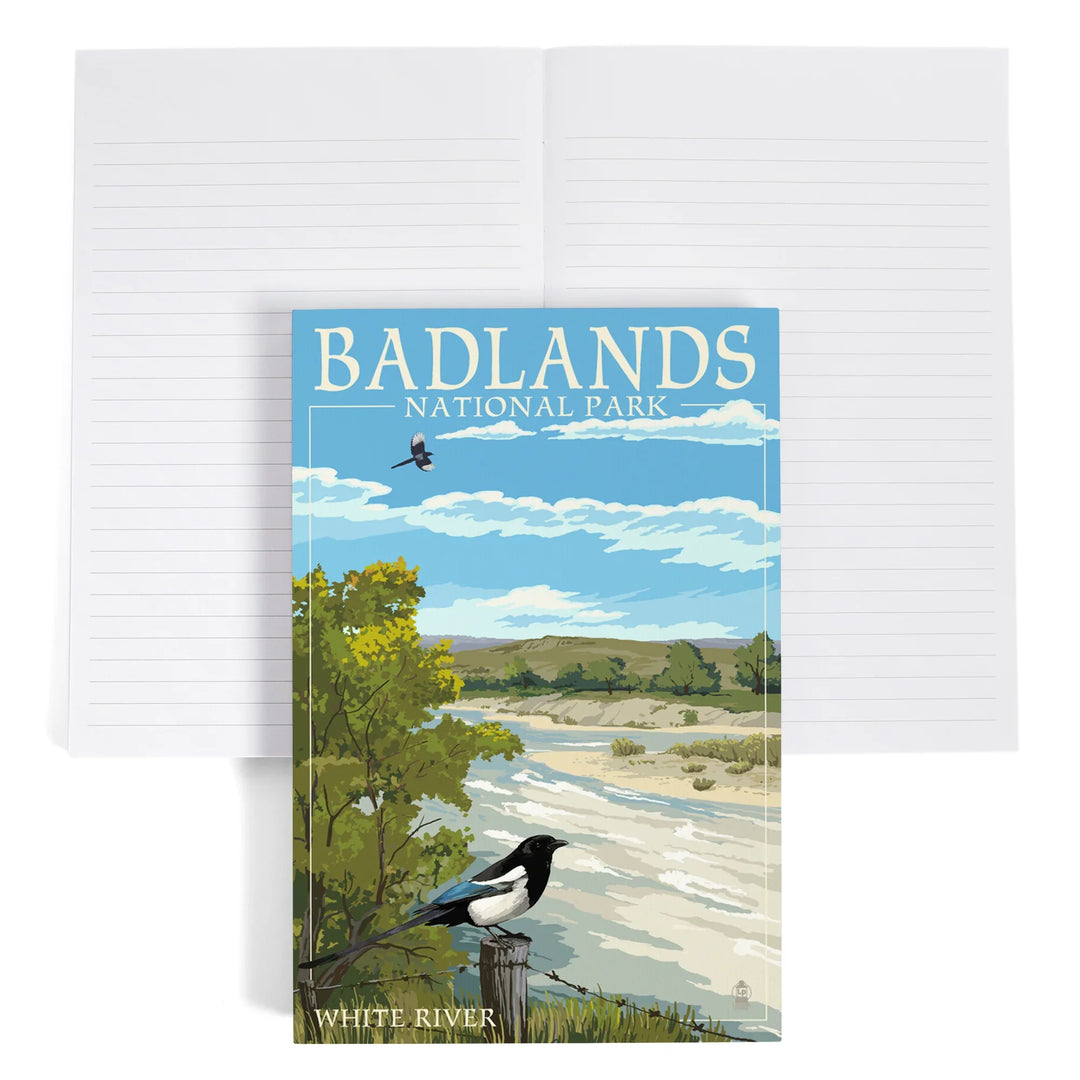 Lined 6x9 Journal, Badlands National Park, South Dakota, White River, Lay Flat, 193 Pages, FSC paper