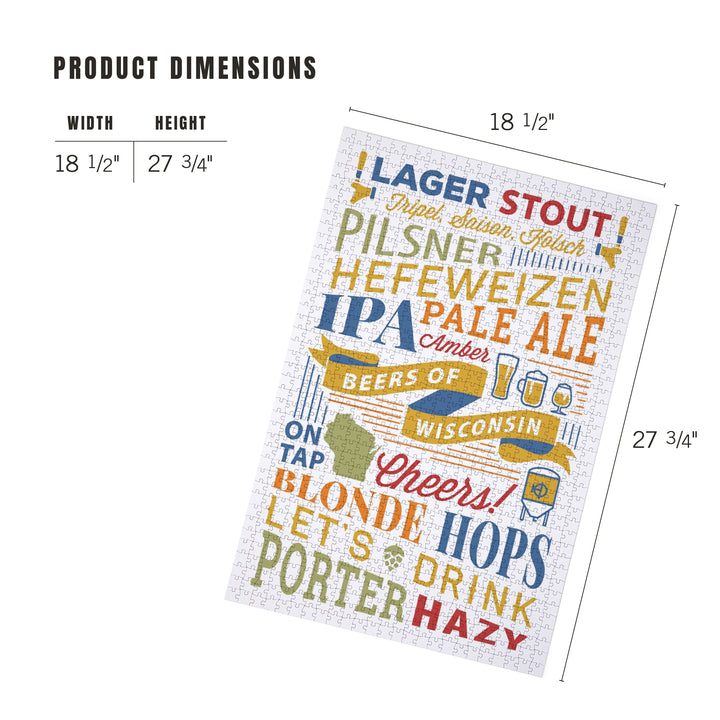 Beers of Wisconsin, Typography, Jigsaw Puzzle
