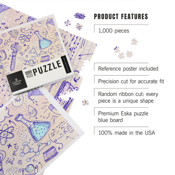 Science Pattern, Lined Paper, 1000 Piece Jigsaw Puzzle