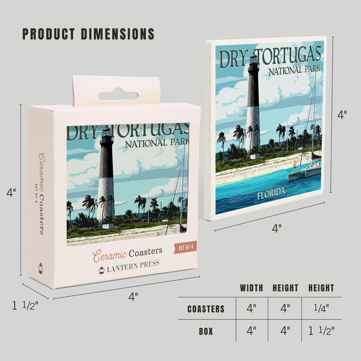 Dry Tortugas National Park, Florida, Lighthouse, Painterly Series, Coasters