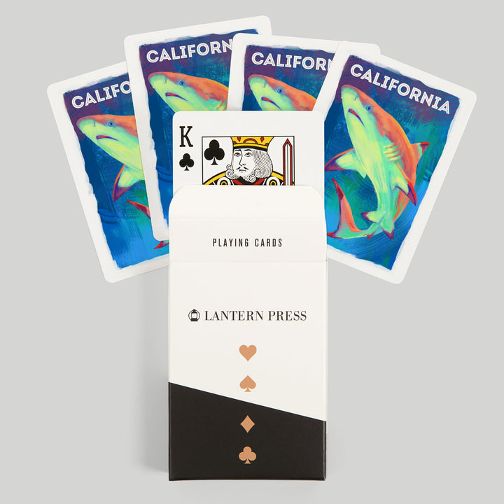 Playing Cards, California, Vivid, Blacktip Shark, 52 Card Deck with Jokers in Box, Unique Art