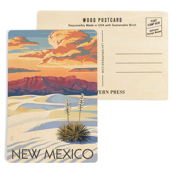 New Mexico, White Sands Sunset, Wood Sign and Postcards
