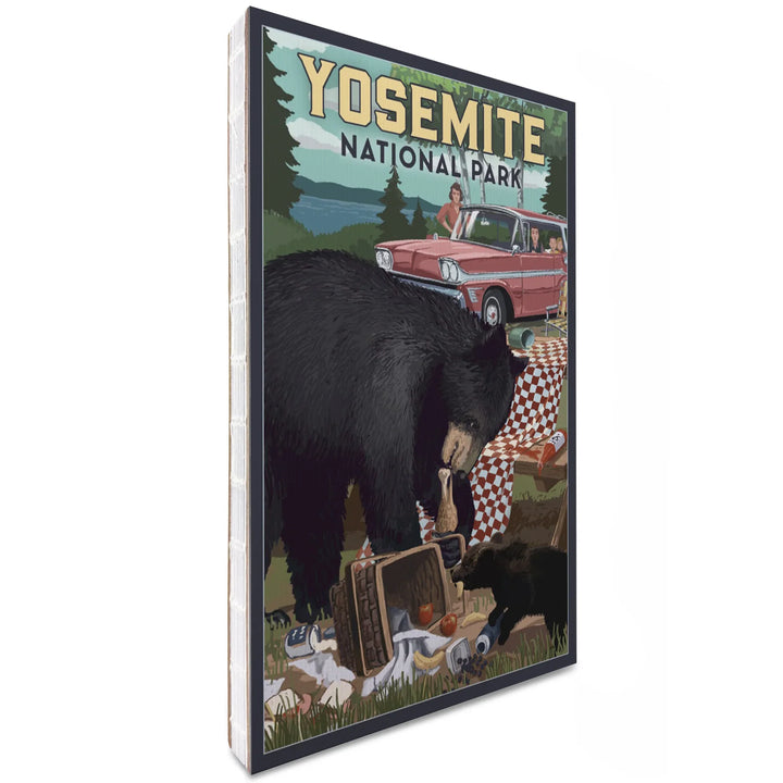 Lined 6x9 Journal, Yosemite National Park, California, Bear and Picnic Scene, Lay Flat, 193 Pages, FSC paper