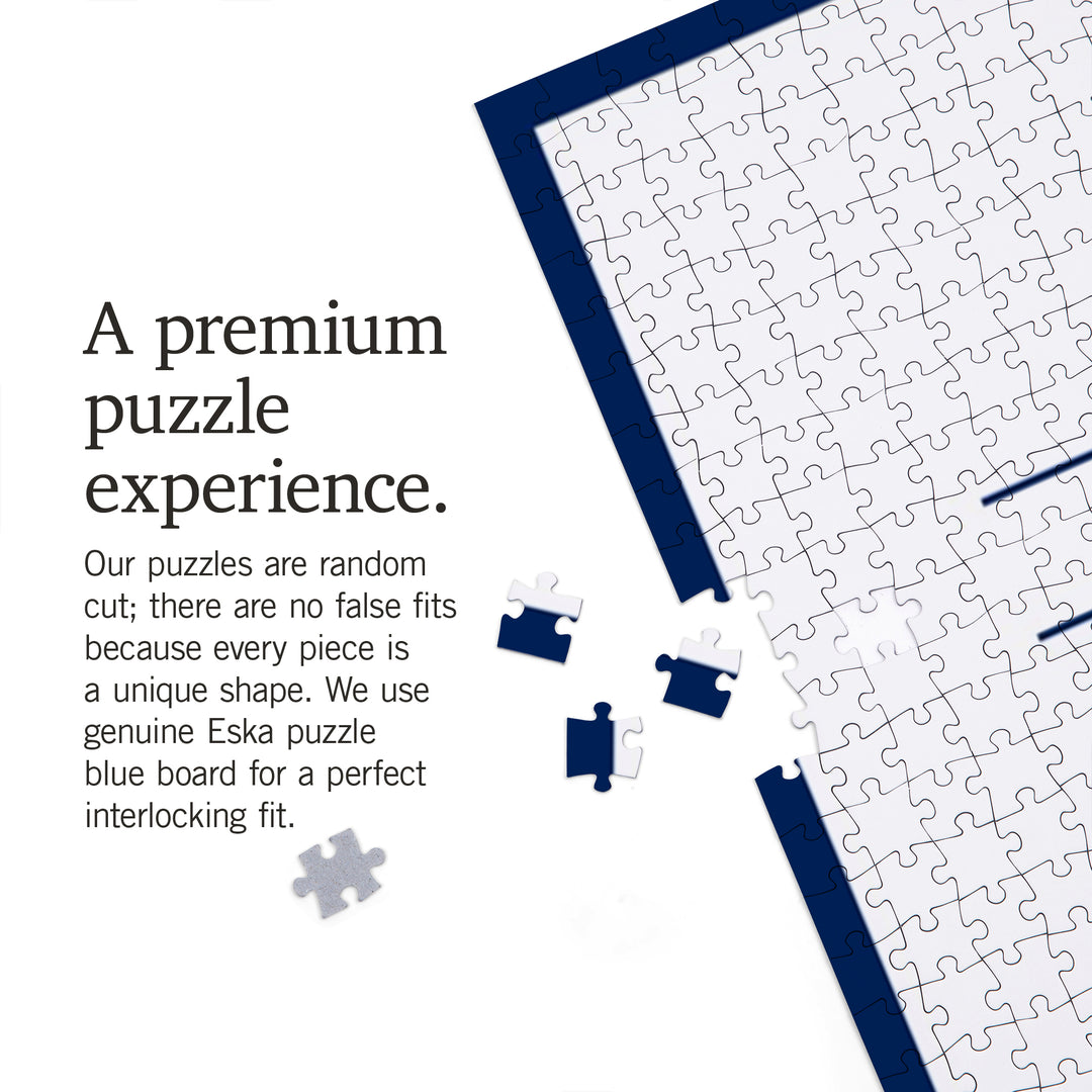 Long Beach Island, New Jersey, Blue and White Anchor, 1000 Piece Jigsaw Puzzle