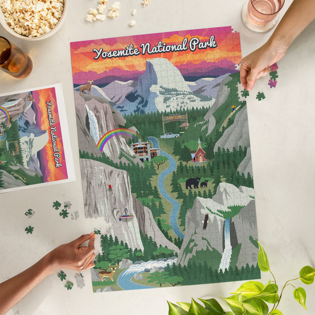 Yosemite National Park, California, Retro Views, Jigsaw Puzzle