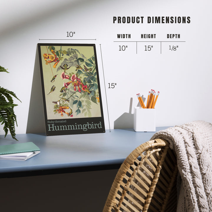 Audubon Birds, North America Hummingbird, Wood Sign and Postcards