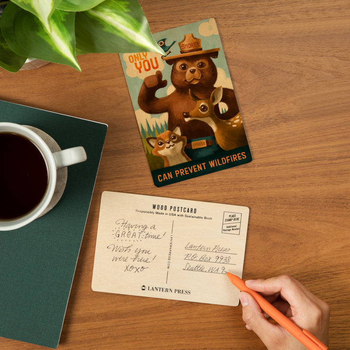Smokey Bear, Only You, Oil Painting, Officially Licensed, Wood Sign and Postcards