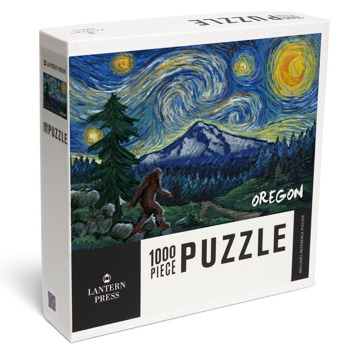 Oregon, Bigfoot, Starry Night, 1000 Piece Jigsaw Puzzle