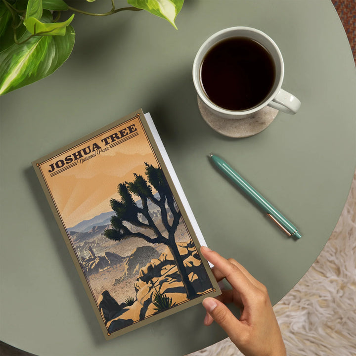 Lined 6x9 Journal, Joshua Tree National Park, California, Lithograph National Park Series, Lay Flat, 193 Pages, FSC paper