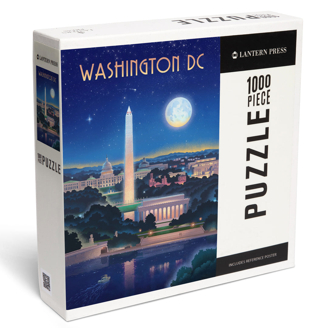 Washington, DC, Lithograph City Series, Night Skyline, 1000 Piece Jigsaw Puzzle