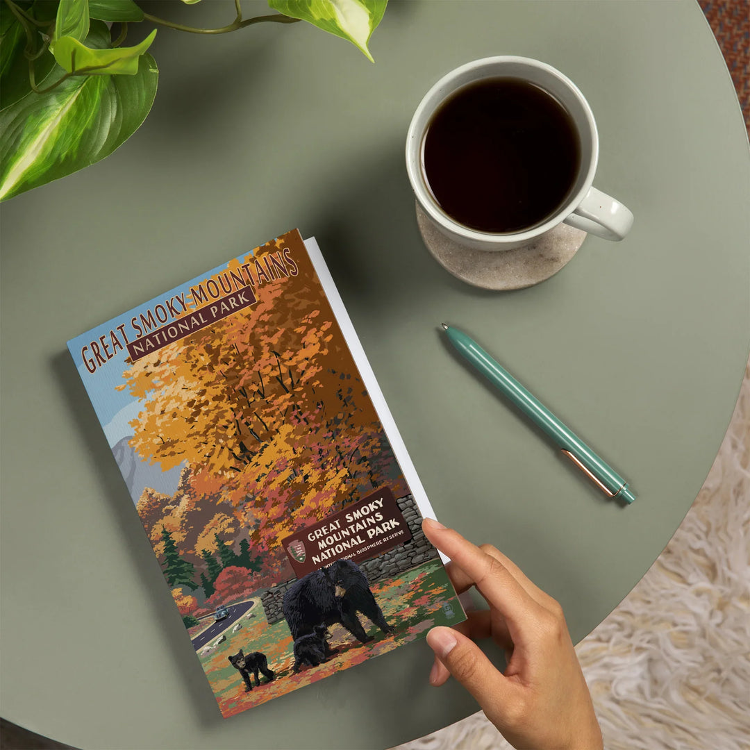 Lined 6x9 Journal, Great Smoky Mountains National Park, Park Entrance and Bear Family Press, Lay Flat, 193 Pages, FSC paper