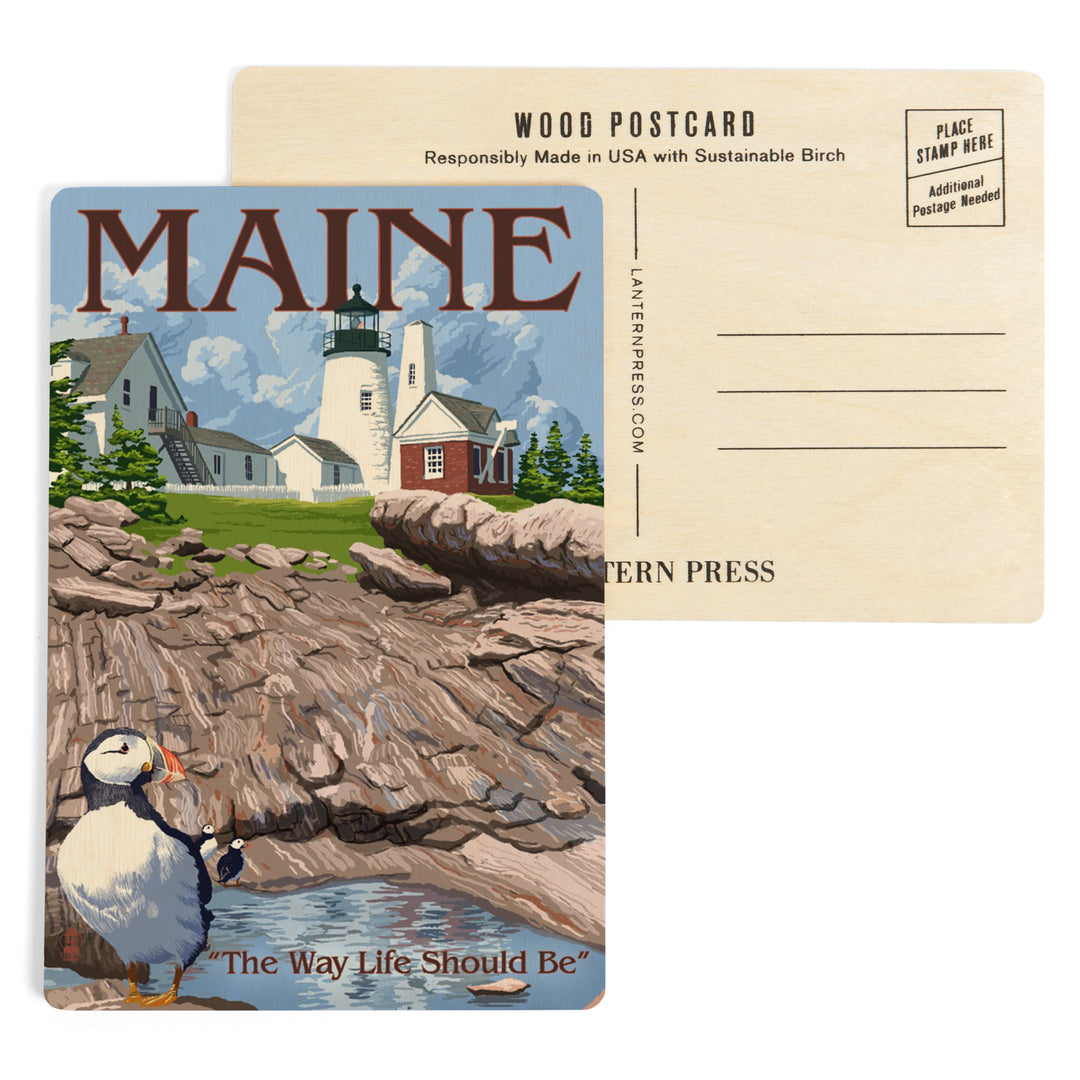 Maine, The Way Life Should Be, Lighthouse and, Wood Sign and Postcards