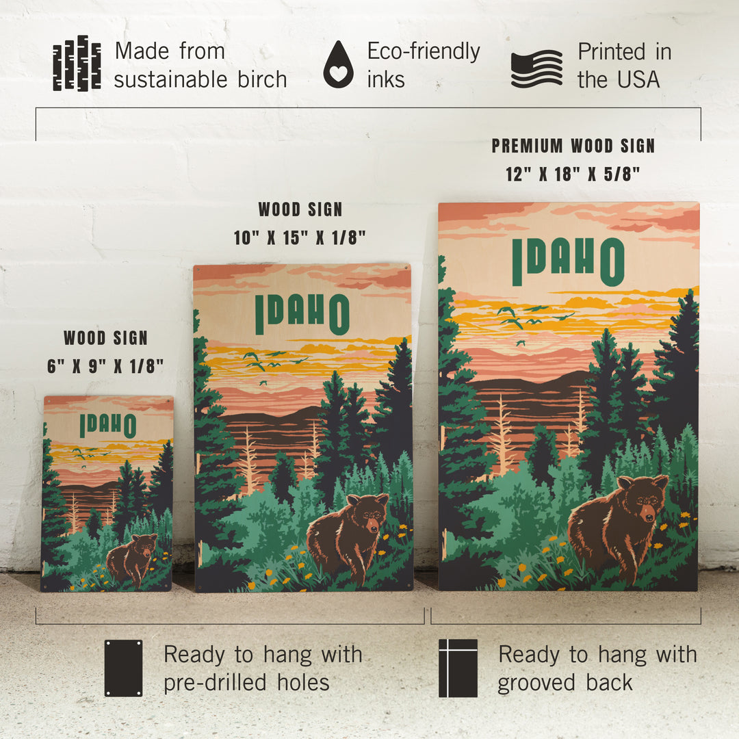 Idaho, Explorer Series, Lantern Press Artwork, Wood Signs and Postcards