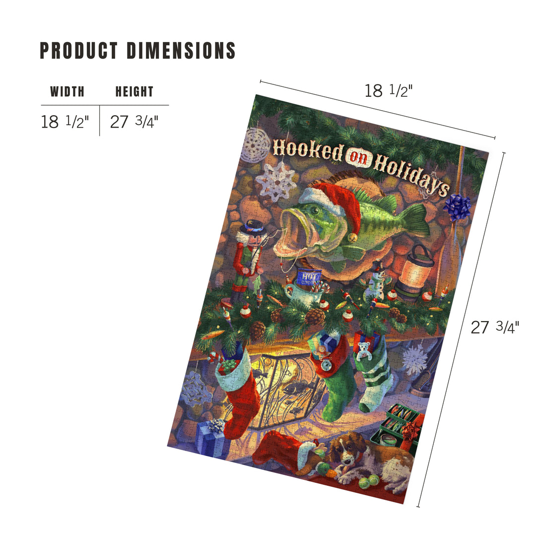 Hooked on Holidays, Oil Painting, Christmas Bass, Jigsaw Puzzle