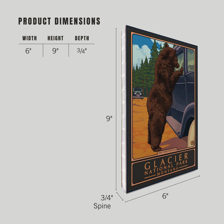 Lined 6x9 Journal, Glacier National Park, Montana, Don't Feed the Bears, Lay Flat, 193 Pages, FSC paper