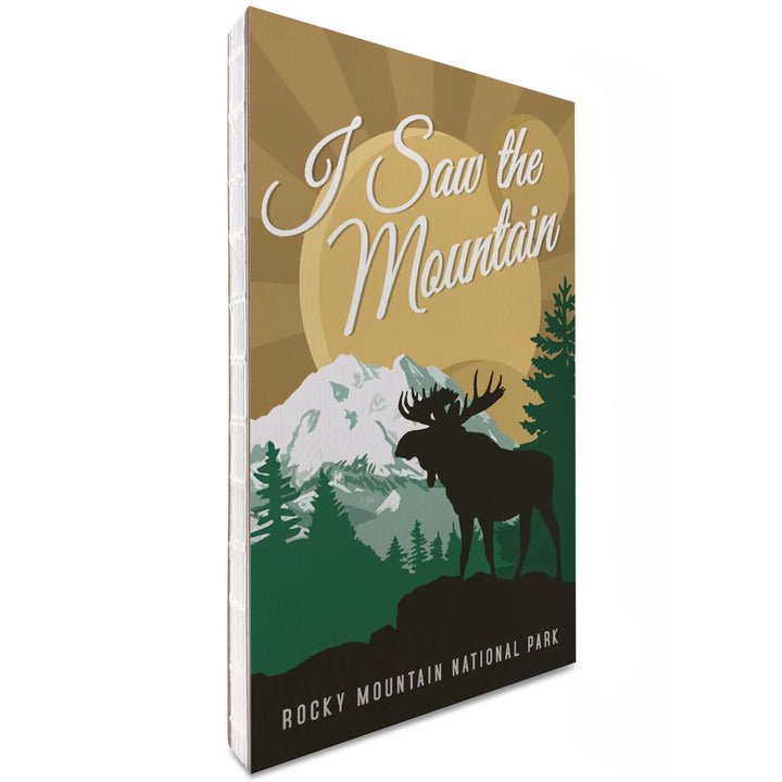 Lined 6x9 Journal, Rocky Mountain National Park, Colorado, I Saw the Mountain, Moose Silhouette, Vector, Lay Flat, 193 Pages, FSC paper