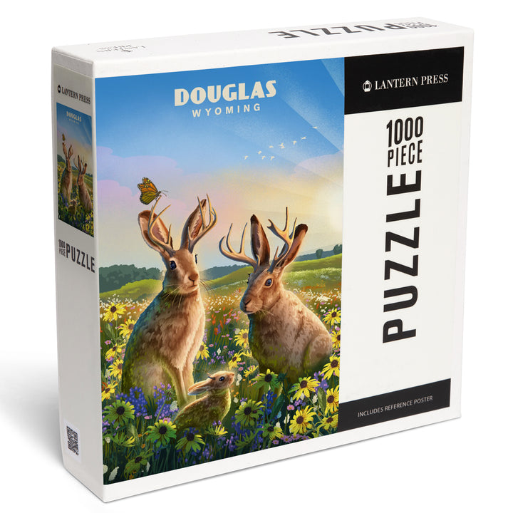 Douglas, Wyoming, Lithograph, Jackalope, 1000 Piece Jigsaw Puzzle