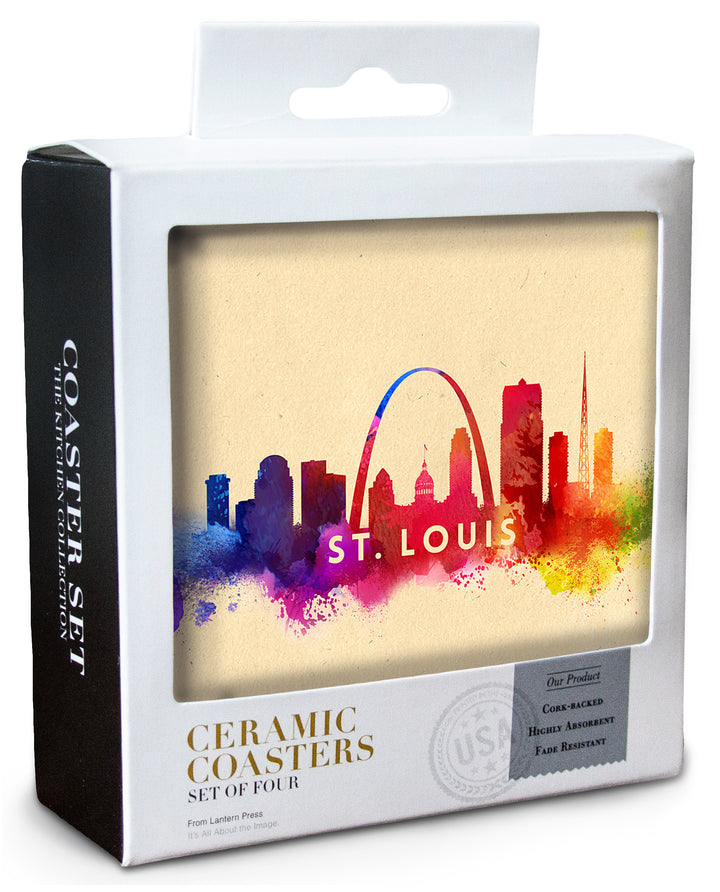 St. Louis, Missouri, Skyline Abstract, Coaster Set