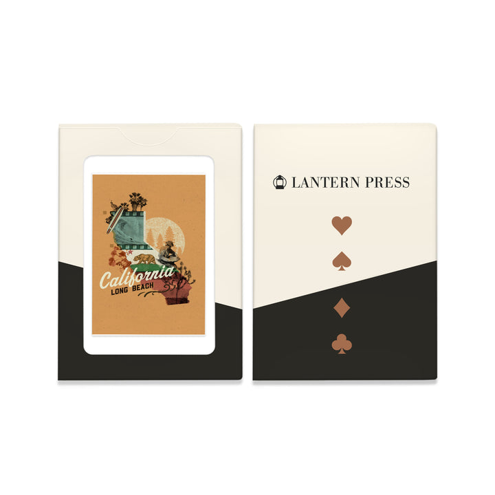 Playing Cards, Long Beach, California, State Photomontage, State Series, 52 Card Deck with Jokers in Box, Unique Art
