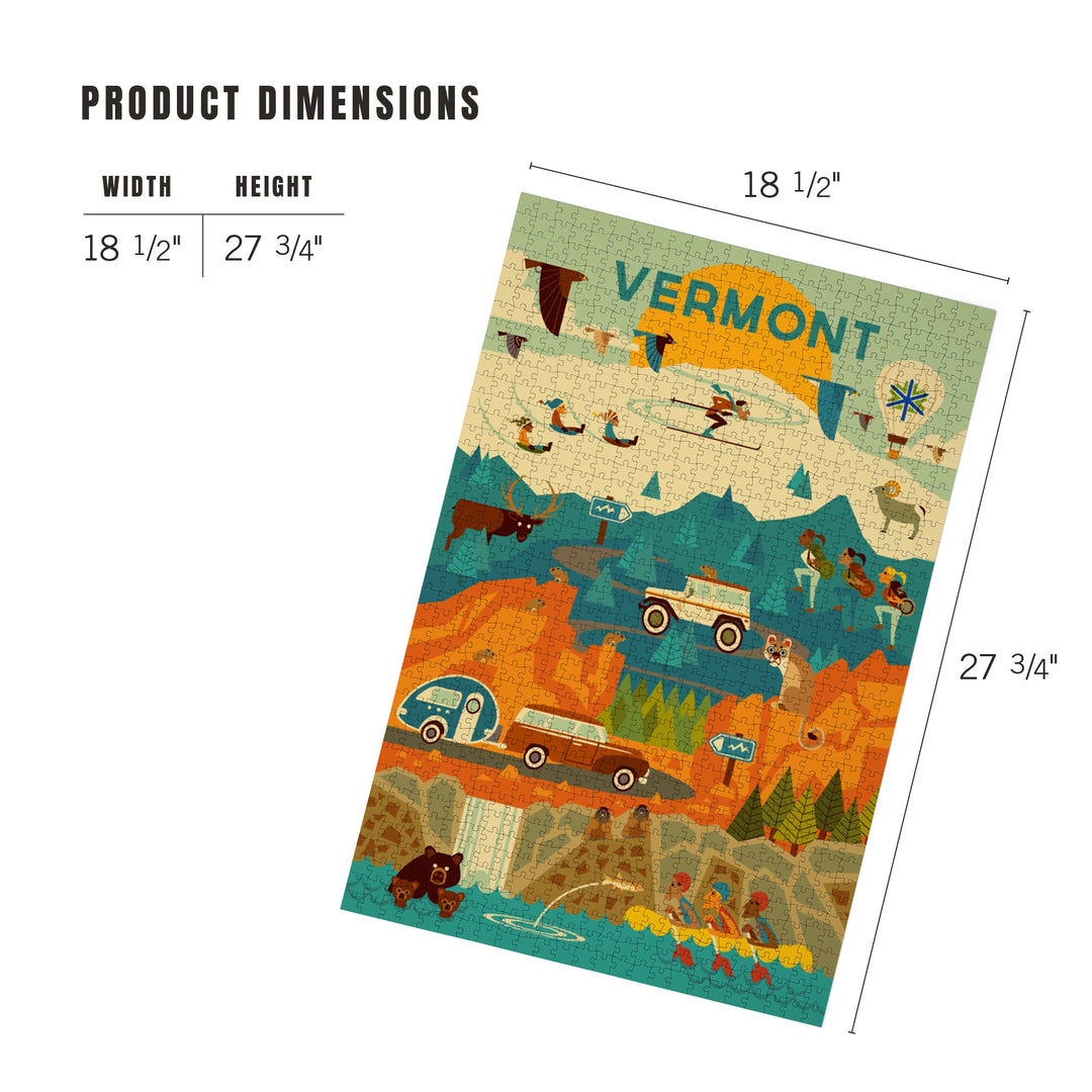 Vermont, Mountain Geometric, 1000 Piece Jigsaw Puzzle