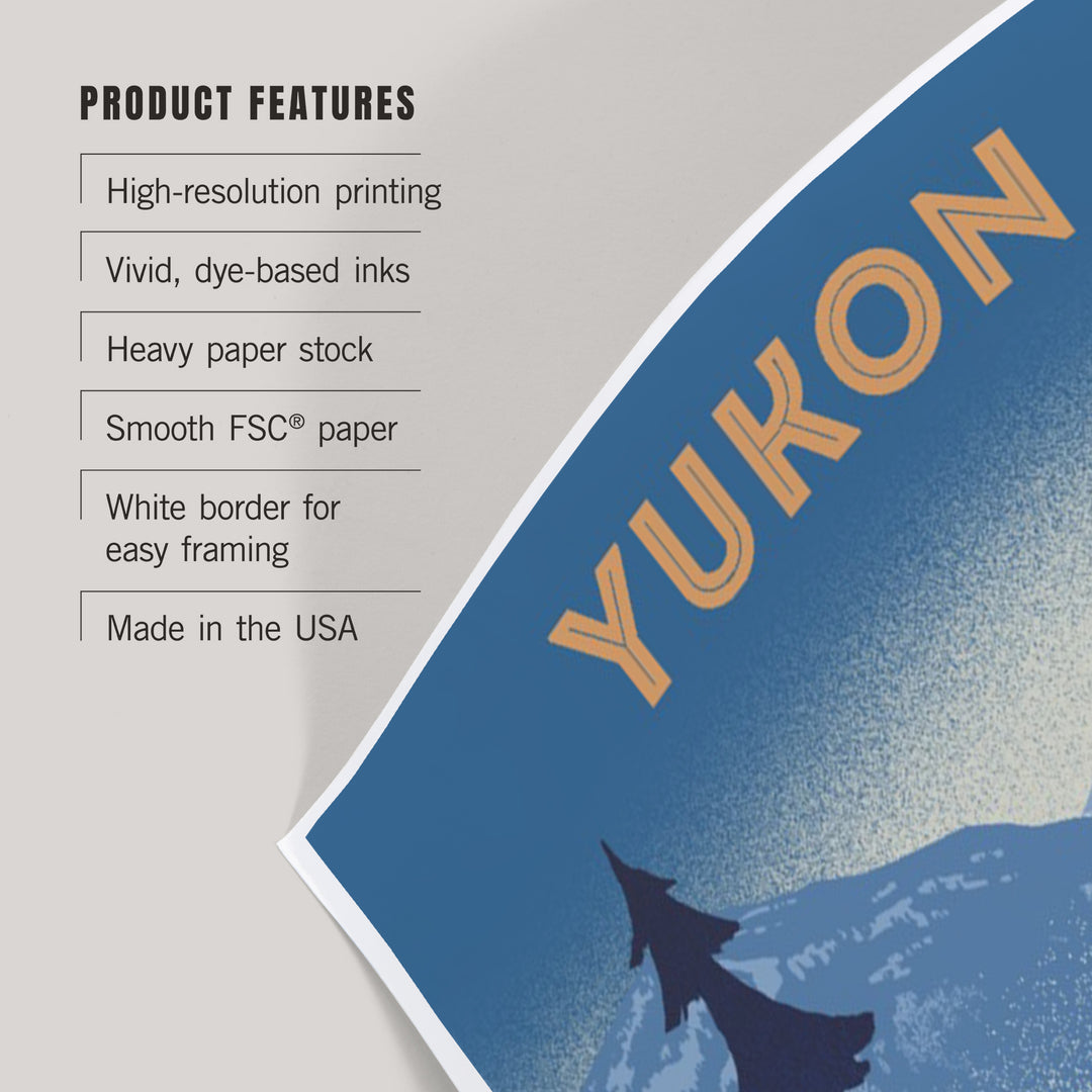 Yukon, Lithograph, Elk and Mountains Scene, Art & Giclee Prints