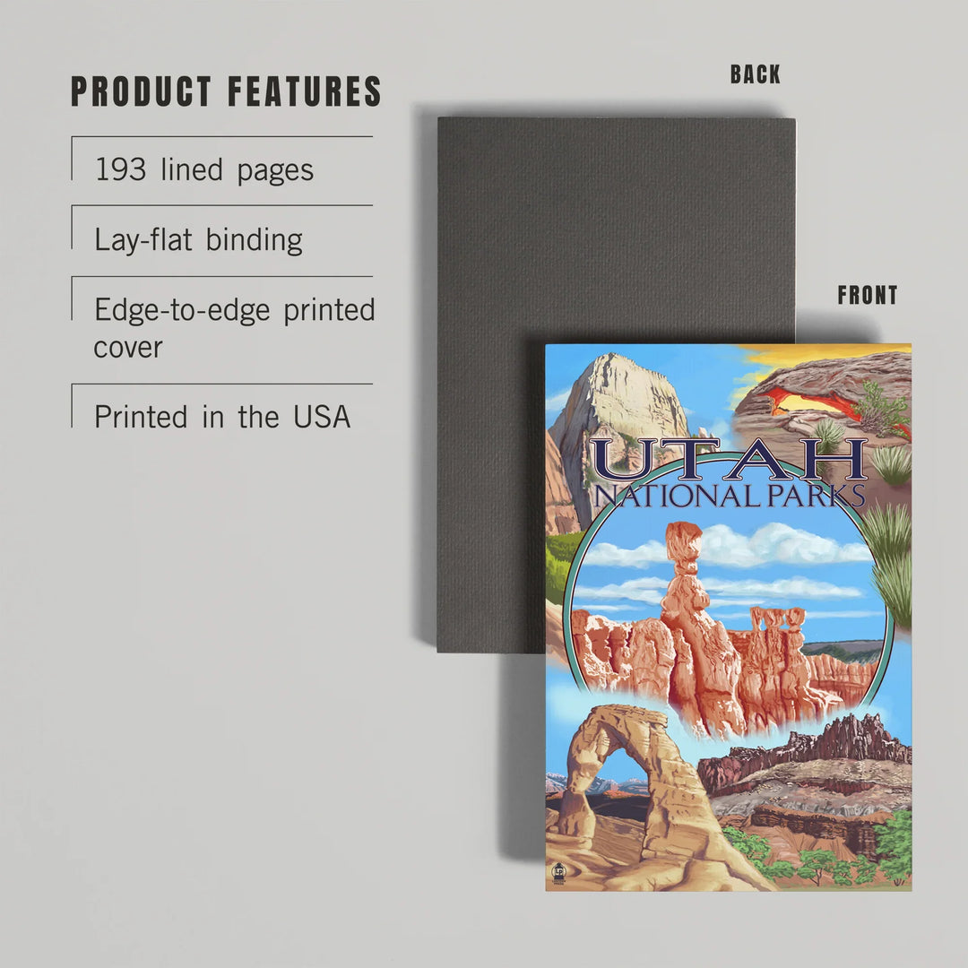 Lined 6x9 Journal, Utah National Parks, Bryce in Center, Lay Flat, 193 Pages, FSC paper