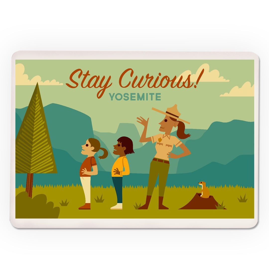 Playing Cards, Yosemite National Park, California, Stay Curious, Ranger Scene, Geometric, 52 Card Deck with Jokers in Box, Unique Art