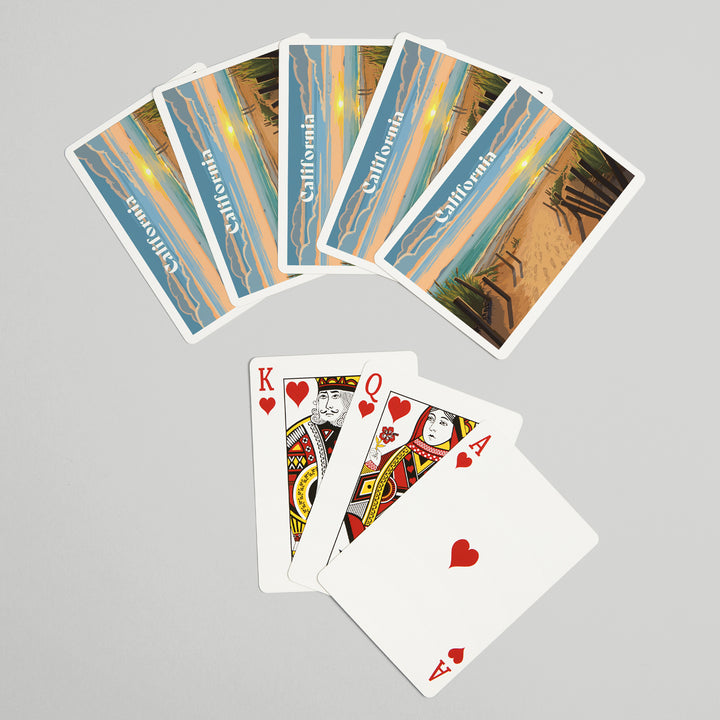 Playing Cards, California, Painterly, Sand Soul Sun, Beach Path, 52 Card Deck with Jokers in Box, Unique Art