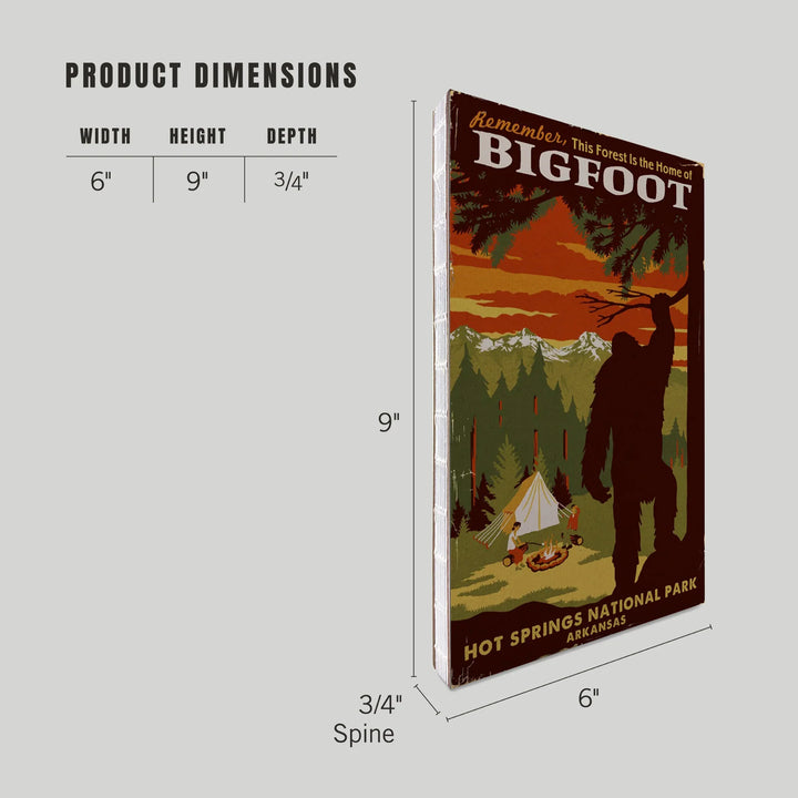 Lined 6x9 Journal, Hot Springs National Park, Arkansas, Home of Bigfoot, Mountains, Lay Flat, 193 Pages, FSC paper