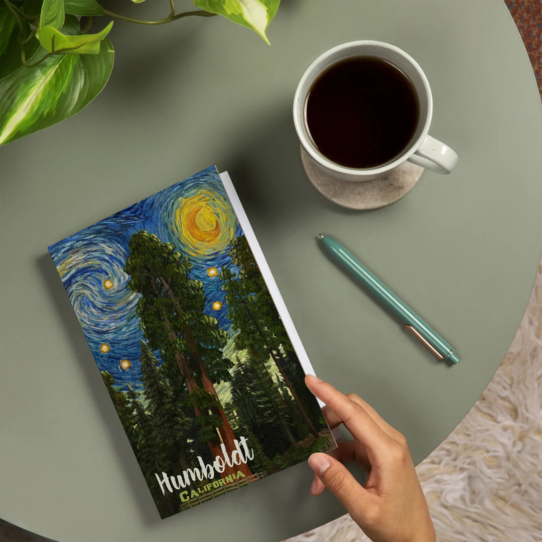 Lined 6x9 Journal, Humboldt, California, Starry Night National Park Series, Lay Flat, 193 Pages, FSC paper