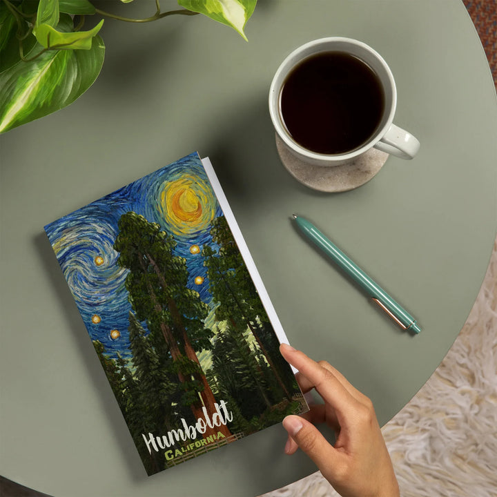 Lined 6x9 Journal, Humboldt, California, Starry Night National Park Series, Lay Flat, 193 Pages, FSC paper
