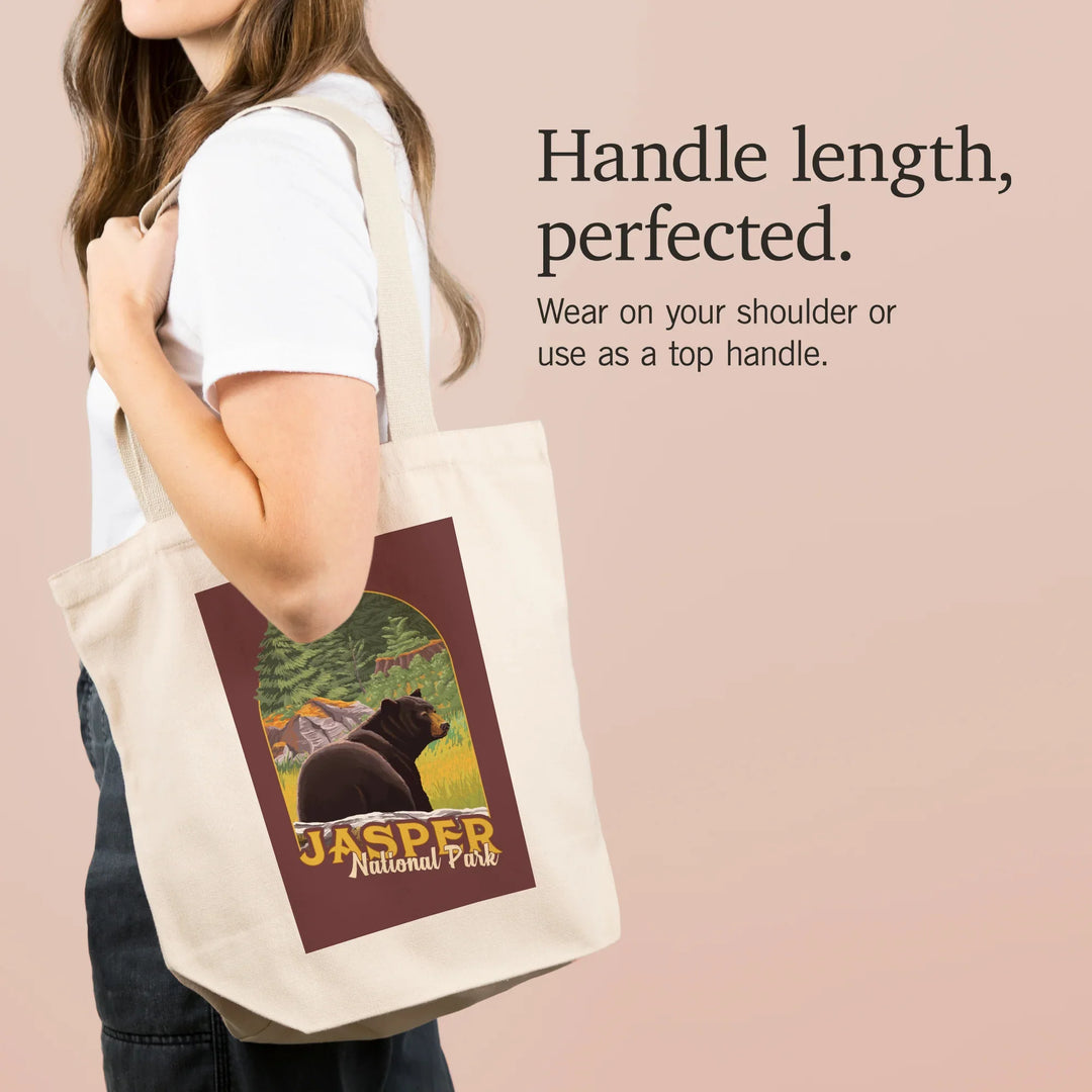 Jasper National Park, Canada, Black Bear in Forest,, Tote Bag