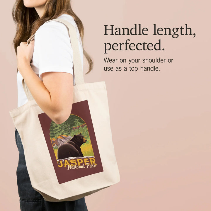 Jasper National Park, Canada, Black Bear in Forest,, Tote Bag