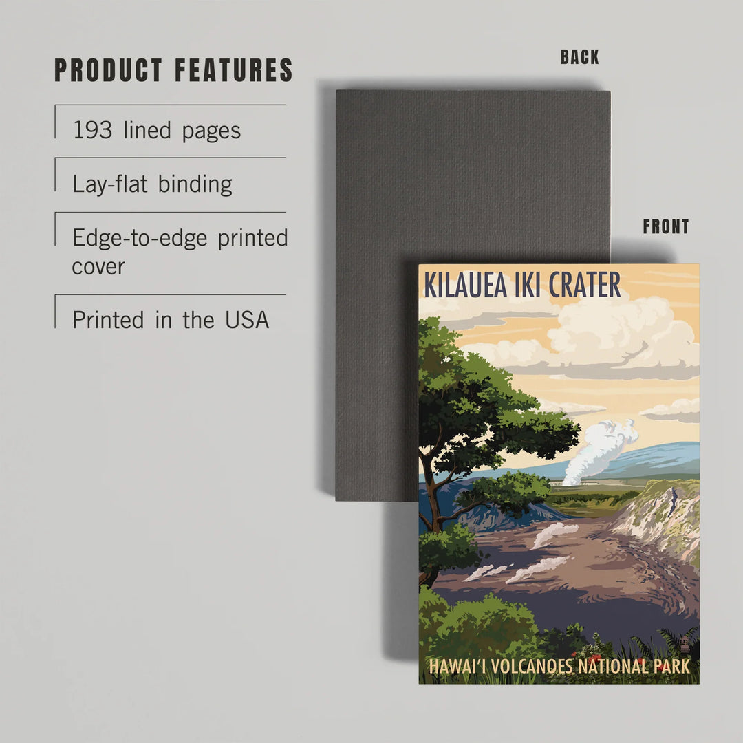 Lined 6x9 Journal, Kīlauea Iki Crater, Hawai‘i Volcanoes National Park, Lay Flat, 193 Pages, FSC paper