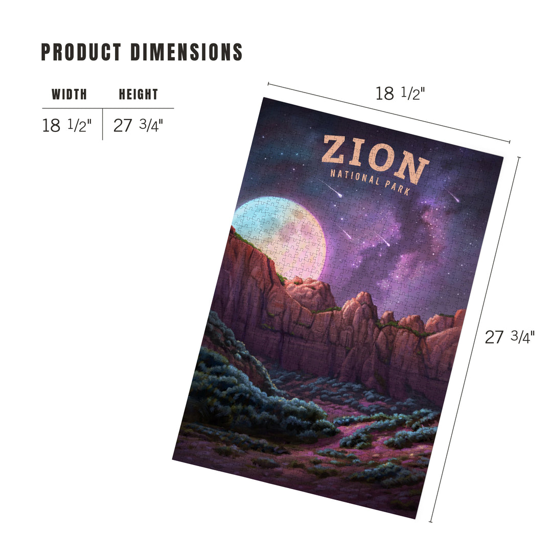 Zion Under the Stars, Zion National Park Celestial Landscape Artwork, 1000 Piece Jigsaw Puzzle
