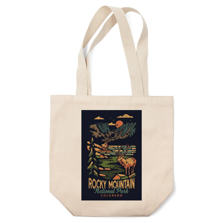 Rocky Mountain National Park, Colorado, Distressed, Tote Bag