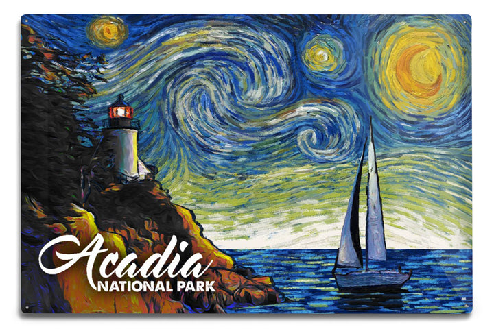 Acadia National Park, Maine, Bass Harbor Lighthouse, Starry Night National Park Series