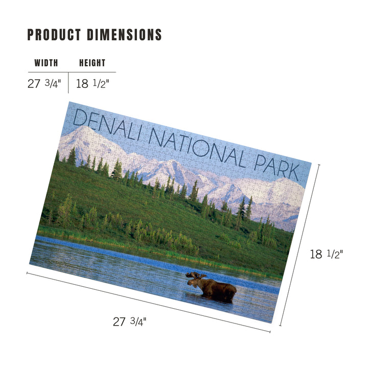 Denali National Park, Alaska, Moose and Water, Jigsaw Puzzle