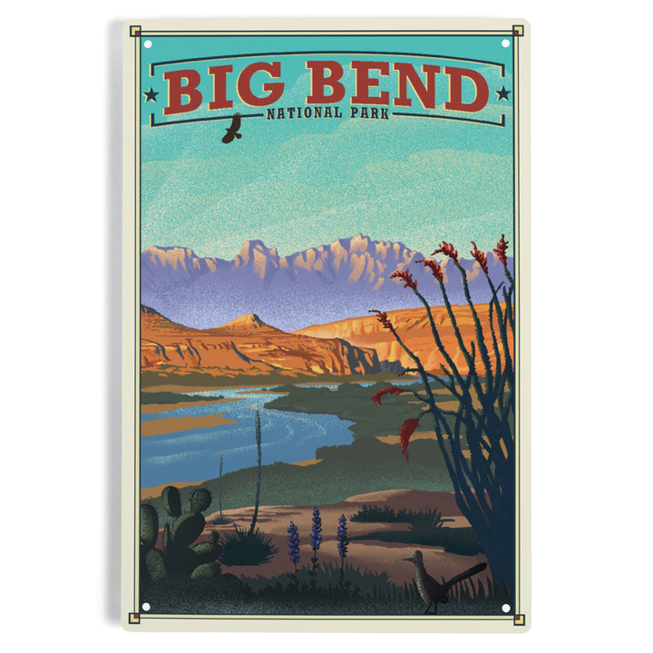Big Bend National Park, Lithograph National Park Series, Metal Signs