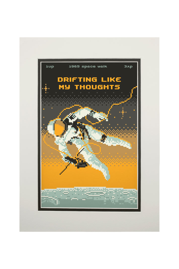 8-Bit Space Collection, Astronaut, Drifting Like My Thoughts, Art & Giclee Prints