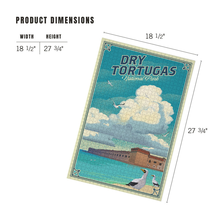 Dry Tortugas National Park, Florida, Lithograph, 1000 Piece Jigsaw Puzzle