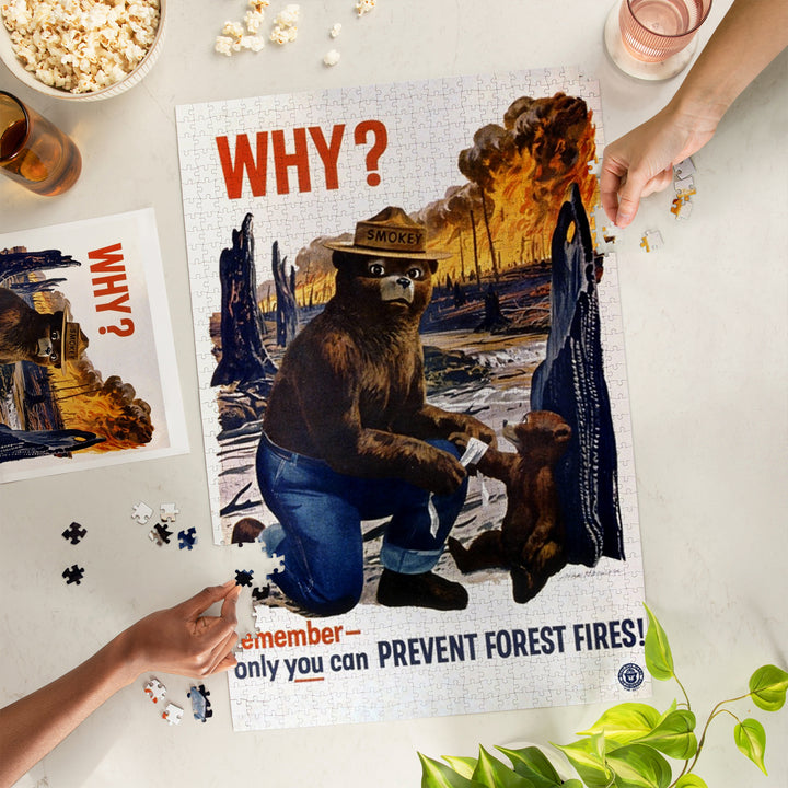 Smokey Bear, Why, Officially Licensed Vintage Poster, Jigsaw Puzzle