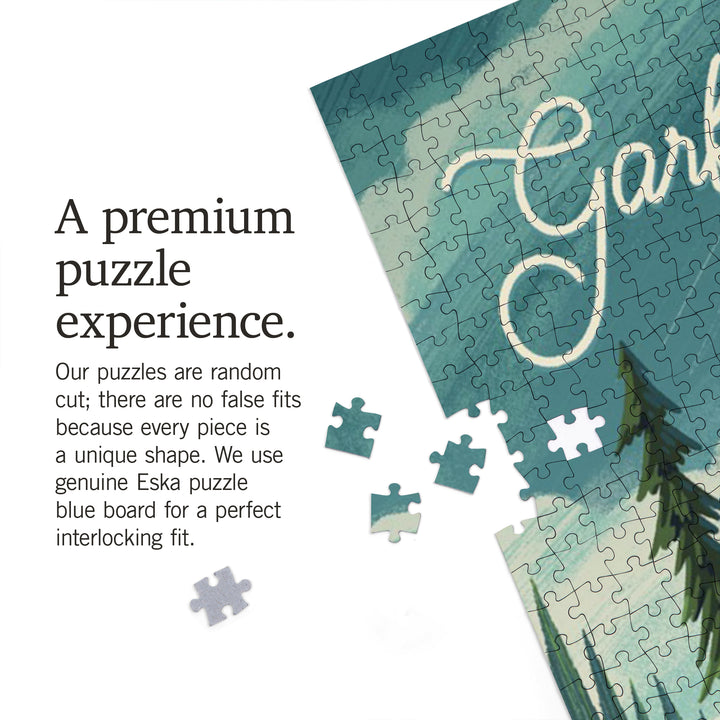 Garfield Bay, Idaho, Get Outside Series, At Home Anywhere, Camper in Evergreens, 1000 Piece Jigsaw Puzzle