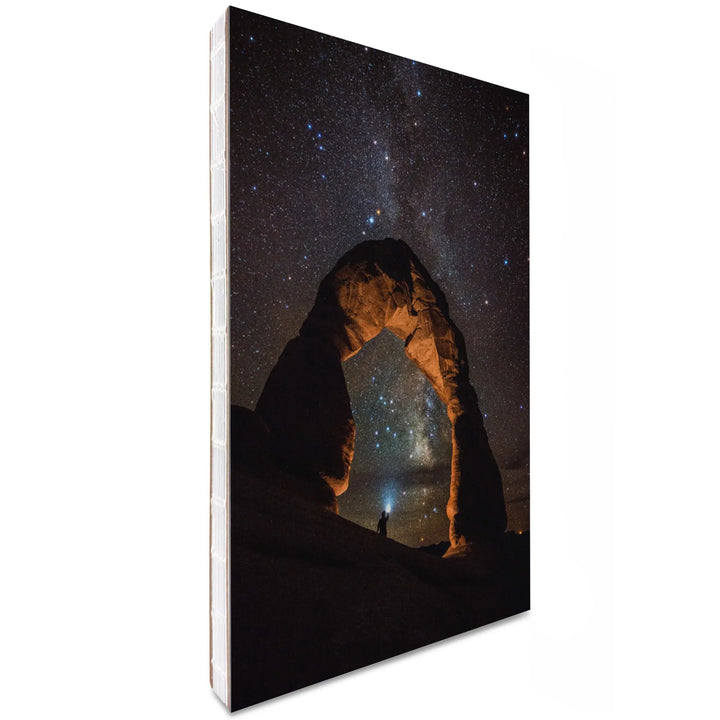 Lined 6x9 Journal, Arches National Park, Utah, Delicate Arch and Milky Way, Lay Flat, 193 Pages, FSC paper